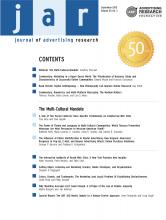 Journal of Advertising Research: 50 (3)