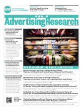 Journal of Advertising Research: 55 (3)