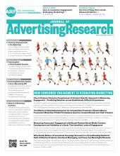 Journal of Advertising Research: 56 (1)