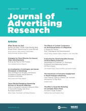 Journal of Advertising Research: 61 (3)